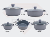سرویس قابلمه بیزل مدل BL-cW141سوپر نانو گرانیتی ده پارچه