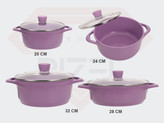 سرویس قابلمه بیزل مدل BL-cW142سوپر نانو گرانیتی هشت پارچه
