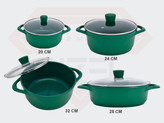 سرویس قابلمه بیزل مدل BL-cW142سوپر نانو گرانیتی هشت پارچه