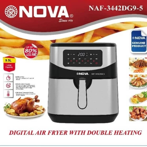 سرخ کن بدون روغن نوا مدل NAF3442DG9-5 دو المنتی گنجایش 9/5لیتر