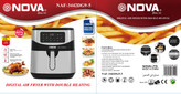 سرخ کن بدون روغن نوا مدل NAF3442DG9-5 دو المنتی گنجایش 9/5لیتر