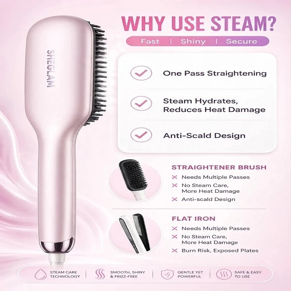 برس حرارتی شیگلم مدلHydra Shot Steam Pro بخاردار